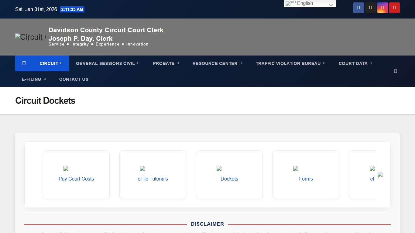 Circuit Dockets – Circuit Court Clerk