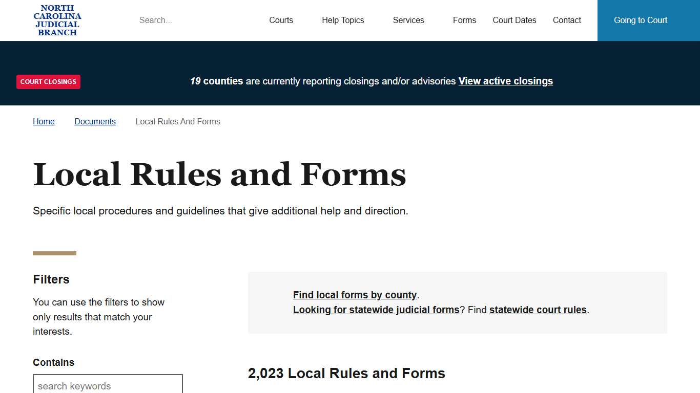 Local Rules and Forms North Carolina Judicial Branch